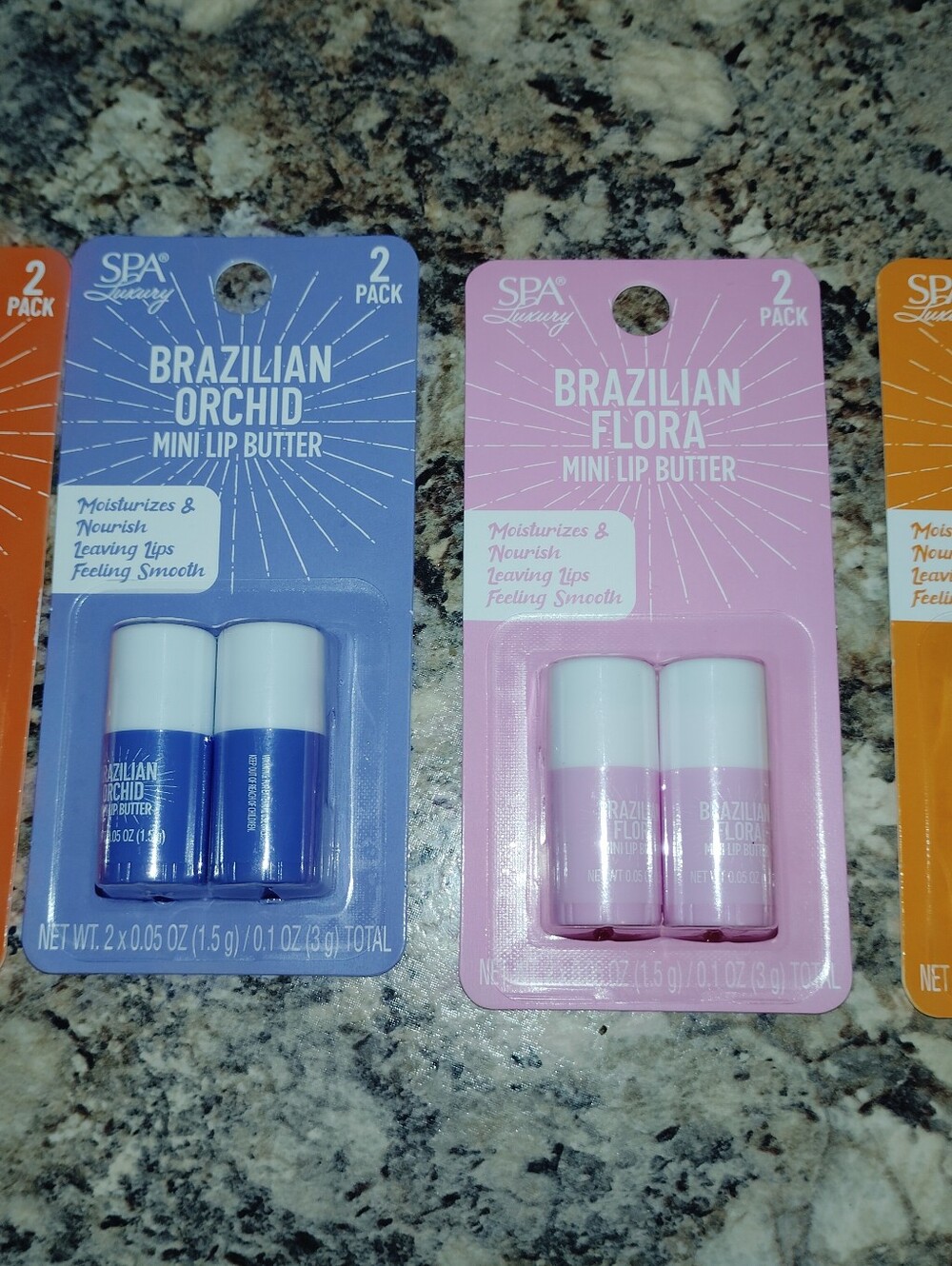 Nwt SPA Luxury Brazilian Mini Lip Butter Duo — Pink, Orange, Blue - Picture 3 of 5